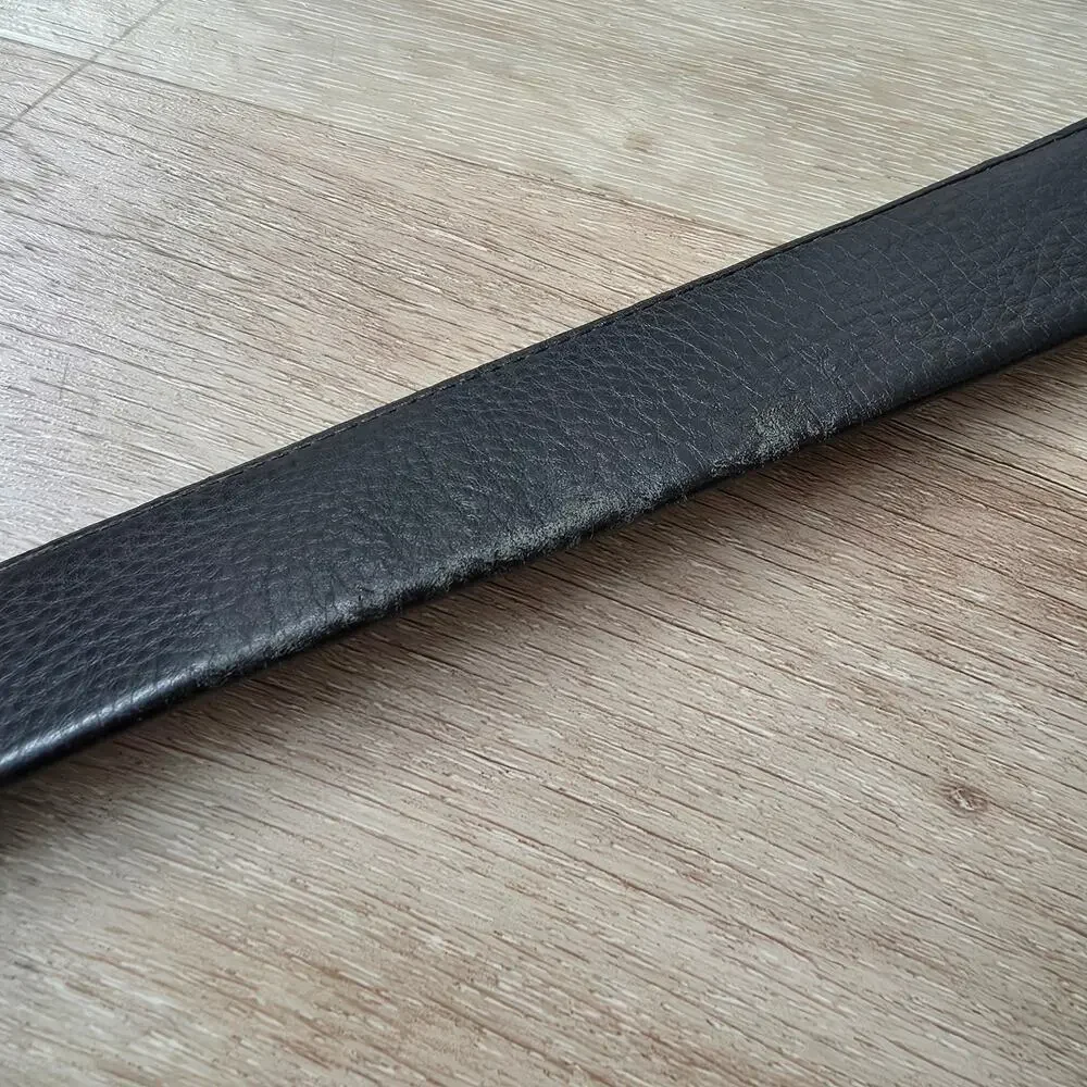 Vintage Brighton Black Leather Belt sz 38 Minimalist Casual Business Formal